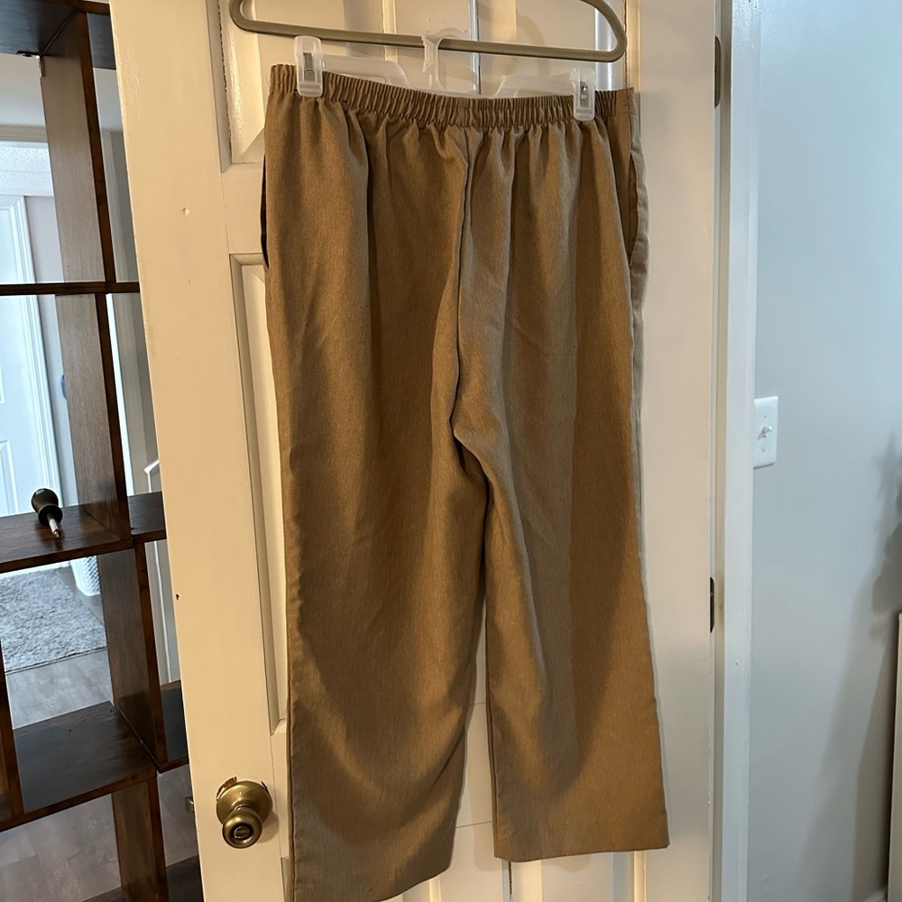 Alfred Dunner Tan Trousers with Elastic Waistband